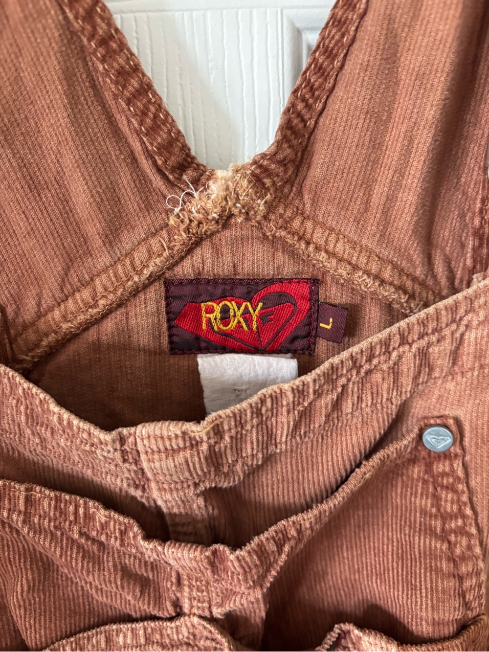 Roxy Corduroy Overalls in Warm Terracotta - Picture 2 of 7